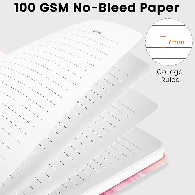 CICPAP Lined Spiral Journal Notebook, A5 College Ruled Notebook for Journaling, Note-Taking, and Daily Planning, Durable Hardcover with an Elegant Design, Sunset