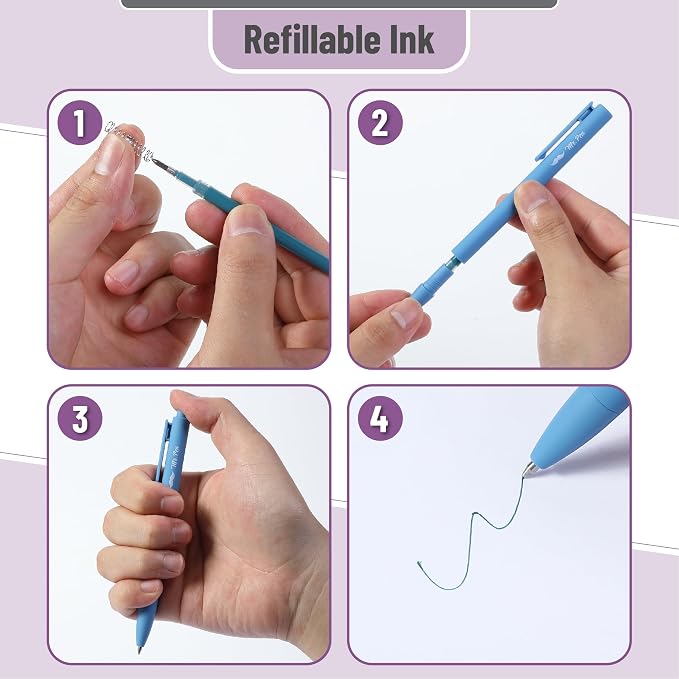 Mr. Pen- Retractable Gel Pens, 12 Pack, Dark Vintage Ink, Fine Point 0.7mm | Fast Dry, Smooth Writing, Cute Pens for Drawing, Writing Planner and School Supplies