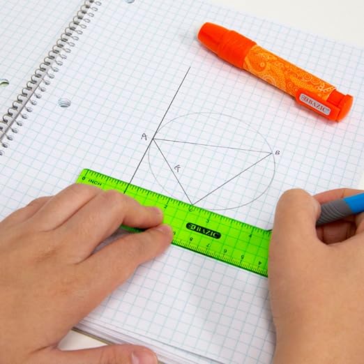 BAZIC Products 6 in Clear Plastic Ruler, Inch & Metric, 3 Pack, 2-Pack | Three transparent plastic rulers, 6 in (15 cm), beveled edge and clear inch and centimeter marks