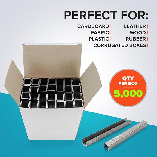 IDL Packaging Heavy Duty Staples for Plier HSP-12 - 7/16" x 1/12" x 0.04" (1 Box, 5000 pcs) - Non-Rusting, Durable Industrial Staples - Zinc-Plated Steel