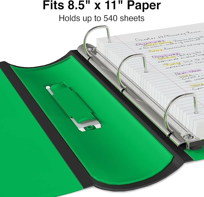 Staples 2-Inch 3-Ring Better Binder, Durable View Binder for Office & School Storage, Green, 2-Pack