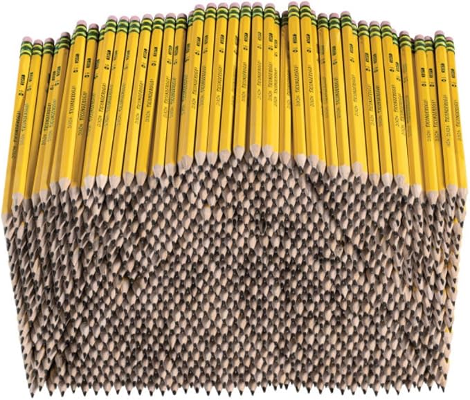 Ticonderoga Wood-Cased Pencils, Pre-Sharpened, 1000/Box, 2 Boxes | 2 HB Soft, Yellow, 2000 Pencils Total, X13100