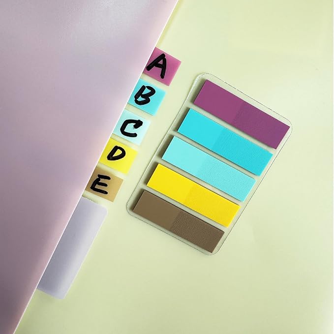 ELII 500 PCS Sticky Index Tabs 2 Inch Book Tabs,Clear Sticky Notes | Pages Notebooks File Tabs, Self Adhesive,Safety Material, Smooth Writing,Transparent,Waterproof,Repositionable,Reading