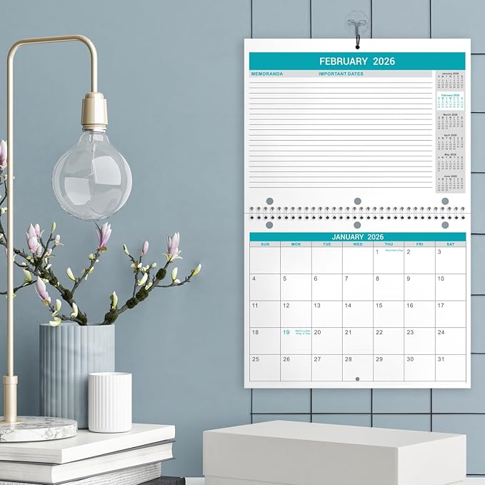 2026-2027 Wall Calendar - 2 Pack Monthly Wall and Desk Calendars, 18 Months from Jul 2026 - Dec 2027, 11"x 8.5", Thick Paper