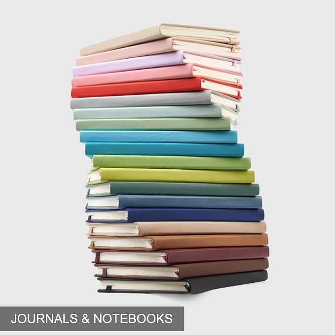 &And Per Se Lined Notebooks 3-Pack Gift Set, A5 Hardcover Journals, 160 Pages 100gsm Thick Paper, 3 Assorted Colors (Black, Blue, Green)