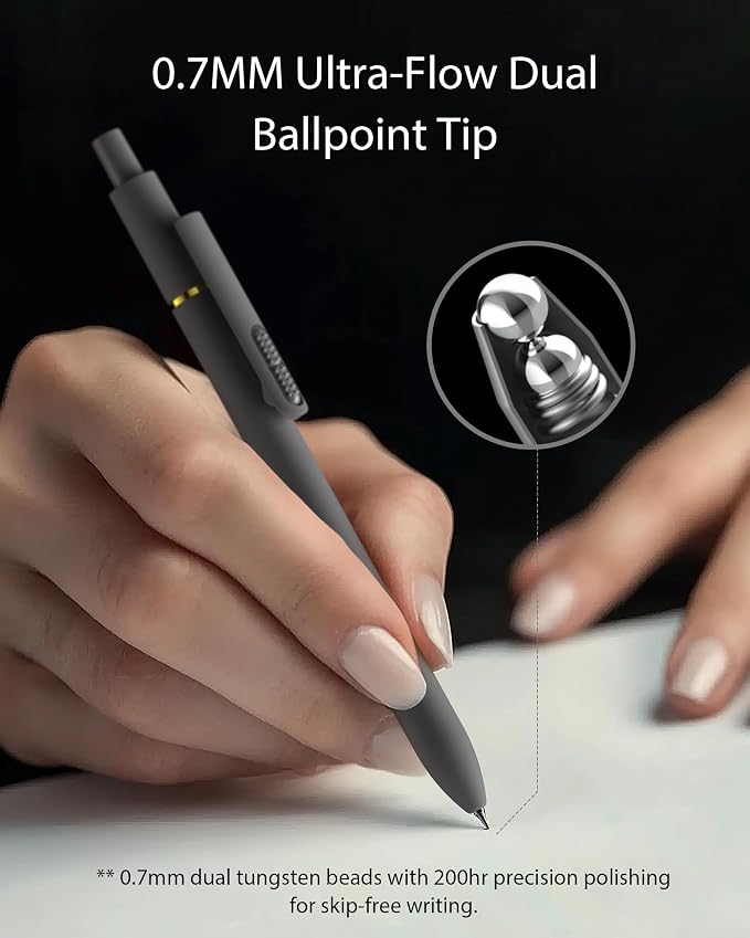 Hiacry 8 Pcs Gel Pens, Quick-Dry Black Ink-0.7 MM Fine Point Fidget Pens | Stress Relief, Smooth Writing, No Smear, No Bleed, Journaling, Note Taking, School, Office, Gift, Nurses,Students, Men, Women