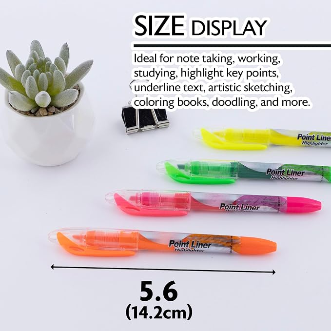 BAZIC PRODUCTS Liquid Ink Highlighters, Pen Style, See-Through, 144-Case | chisel tip, Assorted liquid-ink highlighters, see-through barrel shows ink level, Non-toxic, ASTM D-4236, odorless