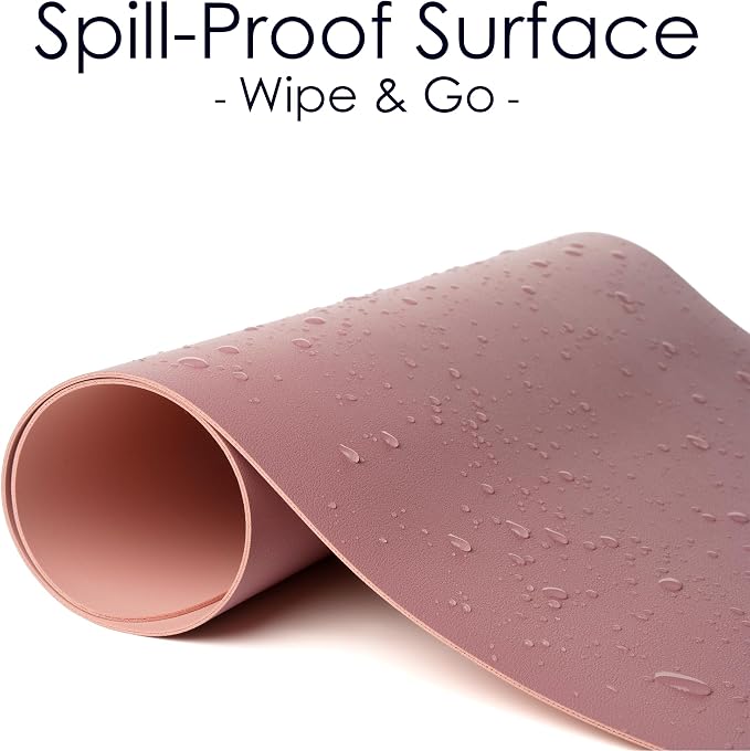 Leather Desk Pad Protector, Waterproof Mouse Pad, PU Desk Mat, Office Desk Cover, Desk Writing Mat for Office/Home/Work/Cubicle (Purple/Pink) 23.6x13.7 in