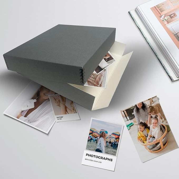 Lineco Museum Archival Storage Box, Drop Front, 14.75x18.75x3 in, Gray | Acid-Free with Metal Edge, Preserves Picture Longevity, Organize Photos, Newspapers, Prints, Documents, Crafts, DIY
