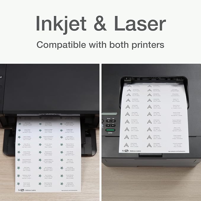 Redi-Tag 1" x 2.63" Address Labels, 900 per Pack, White, Laser and Inkjet Printer Labels, 1" x2-5/8, Self-Adhesive, Permanent Stick, Smudge-Resistant, Perfect for Mailing, Office, and Home Use