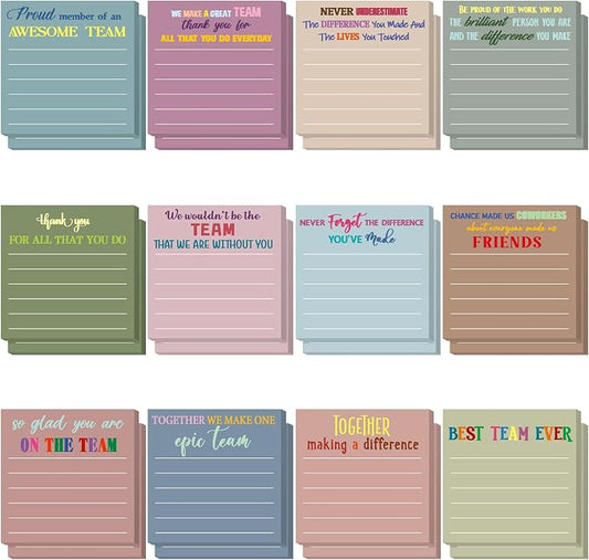 Yinder 24 Pcs Sticky Notes Gifts Bulk,Thank You,Morandi