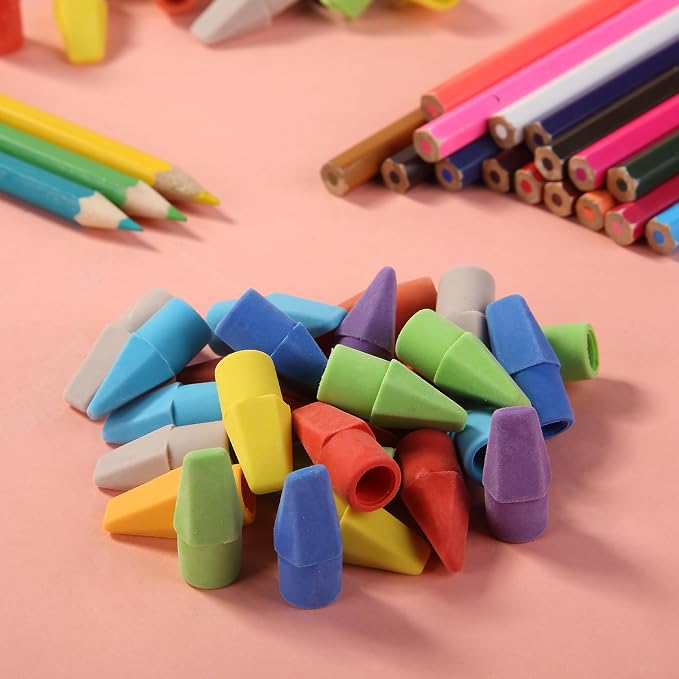 Mr. Pen- Pencil Erasers Toppers, 120 Pack, Colorful, Latex Free, No Smudge | Mr Pen Erasers for Pencils, Pencil Top Erasers, Eraser Caps, Eraser Tops