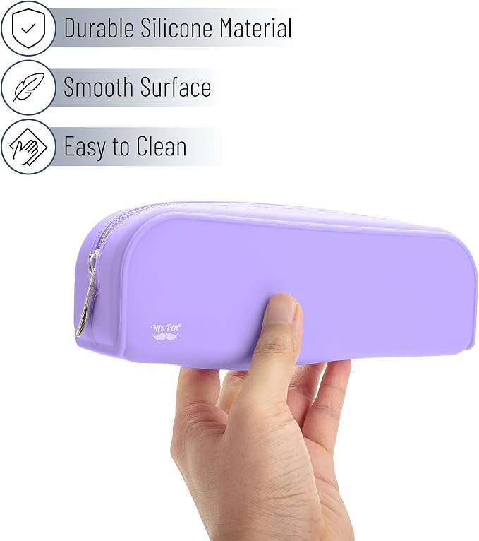 Mr. Pen- Silicone Pencil Case, Aesthetic Pencil Bag for Women, Makeup Pouch | Multifunctional Pouch for Stationery, Cosmetics and Electrical Goods Storage
