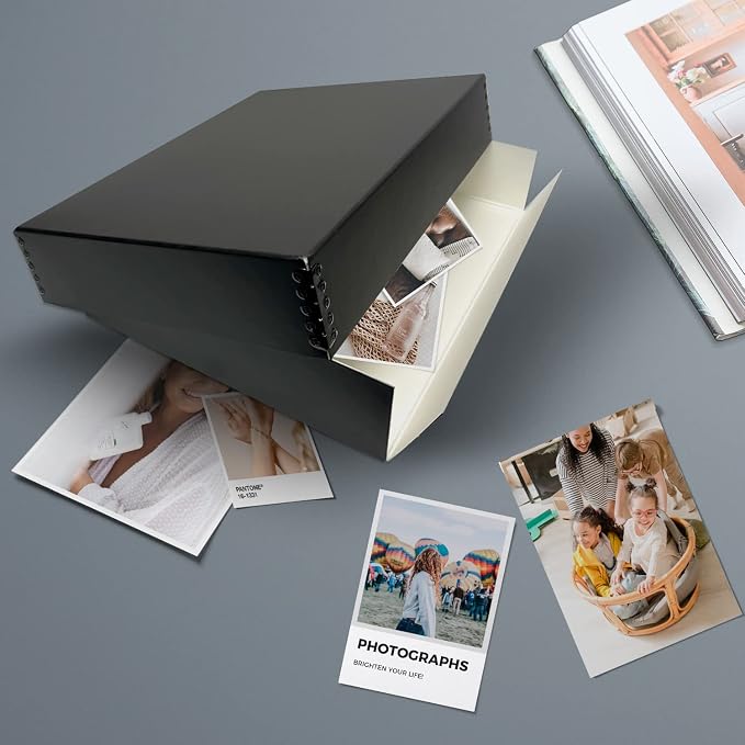 Lineco 11x14 Black Museum Archival Storage Box, Drop Front, 11.75x15x3 in. | Acid-Free with Metal Edge. Preserves Picture Longevity, Organize Photos or Documents, Crafts, DIY.