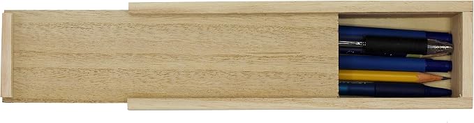 Creative Hobbies® Unfinished Wooden Pencil, Pen, Stash, Trinket Storage Box with Slide Top