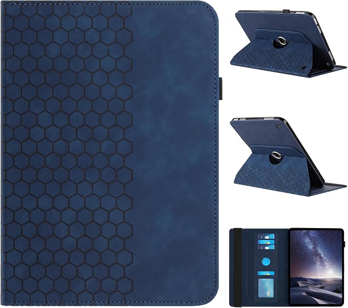 Rotating Case for Amazon Kindle Fire HD 10 Tablet & Fire 10 Plus Case, Blue | (13th/11th Generation 2023/2021 Release) 360 Degree Swivel PU Leather Folio Stand Cover for 10.1" Fire HD 10 11th/13th Case