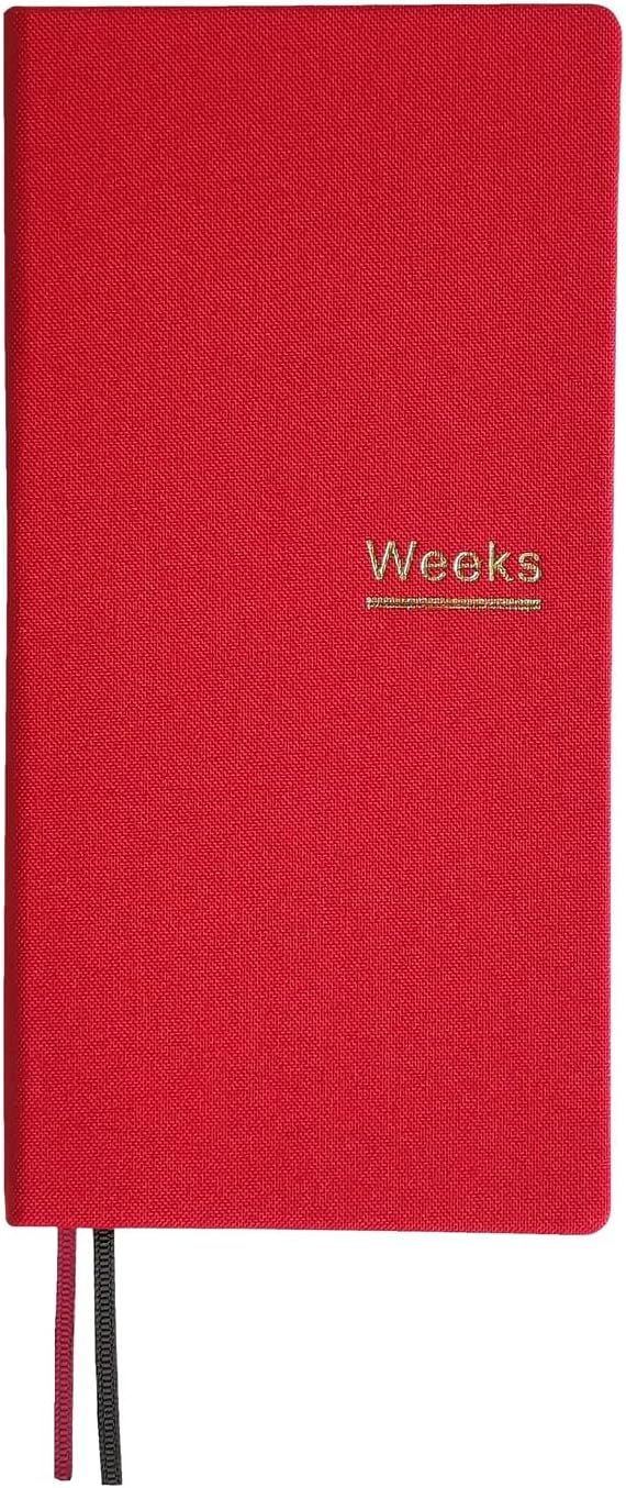 Undated Weekly Planner Notebook Pocket Organizer Appointment Book Journal Notebook A6 Week Plan Notepad (Bright red)