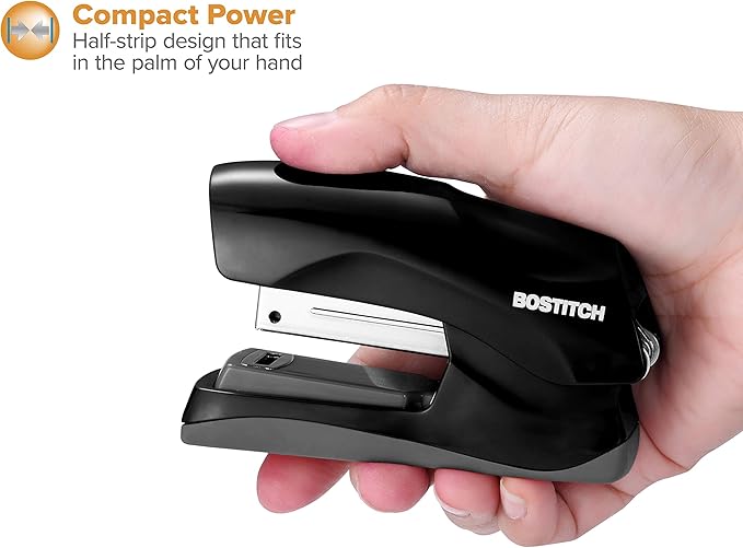 Bostitch Office Heavy Duty 40 Sheet Stapler with 5,000 Staples, Small Stapler Size, Fits into the Palm of Your Hand, Value Pack, Black (B175-BLK-VP)