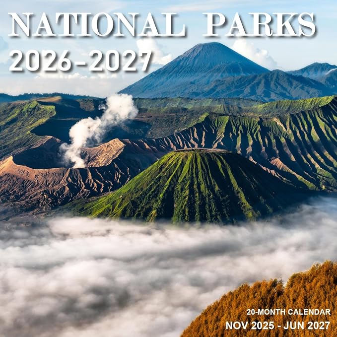 Calendar 2026 - Wall Calendar from January 2026 to June 2027, 3 Languages(English,French,Spanish), 2026 Calendar with Holiday Marked, Premium Paper for Organizing, 12" x 12",National Park - B