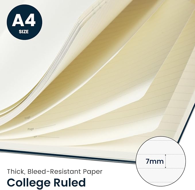 Taja Large Spiral Lined Journal for Women, 8.5" x 11" Notebooks for Work Collge Ruled, A4 Aesthetic Cute Journaling Notebooks for Writing, Plastic Cover, Emerald Shores