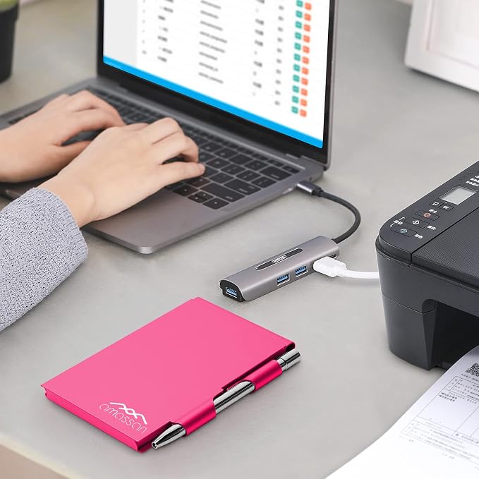 Metal Pocket Notebook, Portable Small Pocket Notepad Aluminum Note Case with Mini Metal Pen and 60-Page Sheets (Rose Pink)