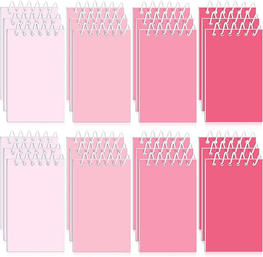 Epakh 24 Pcs Student Gift Bulk Pocket Spiral Notebook Memo Pads Mini Blank Pocket Notebooks 20 Sheets Per Notebook for School Classroom Home Office Nurses(Pink)
