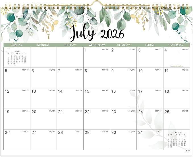 Calendar 2026-2027 - Wall Calendar 2026-2027, 18 Month from Jul. 2026 to Dec. 2027, 14.8'' x 11.5'', 2026 Monthly Planner with Ample Blocks for Writing