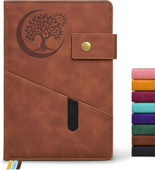 PAIBAS Blank Journal Notebook, A5 Hardcover Leather Sketchbook with 200 Pages Thick Blank Paper for Men Women, Unlined Drawing & Writing Journal, 5.9" x 8.4" Plain Notebook (dark brown)