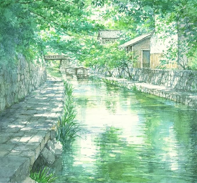Maruman VifArt Watercolor Artbook- Premium Medium Watercolor Paper, Natural White, F2, 7.83" x 10.28", 15 Sheets/ 30 Pages, Reinforced Cover Sketchbook for Watercolor & Mixed Media, Green