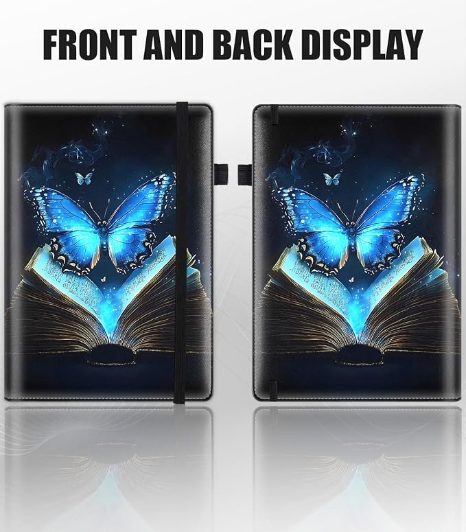 Hardcover Executive Notebooks, A5 PU Leather Lined Journal Notebook, 200 Pages Thick Paper Subject Notebooks for School,Work,Home Writing Business Notebook, Diary Book ，Magic Book Butterfly