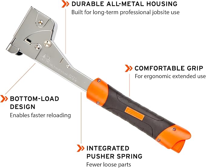 Paslode Pro Heavy-Duty Hammer Tacker Kit, with 5/16" & 3/8" 20-GA Staples
