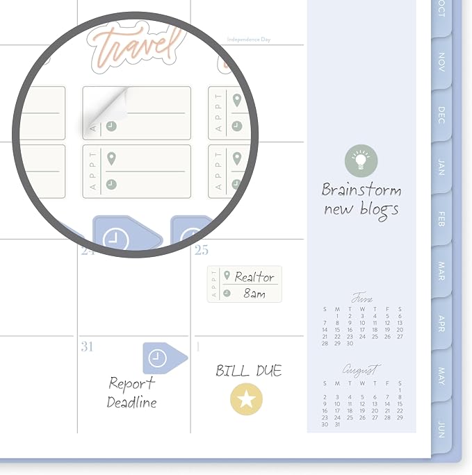 Cambridge Planner 2026-2027 Weekly & Monthly Academic 12-Month July-June, 8-1/2" x 11", Leah Bisch, Pansy Bouquet (LB50-905A)
