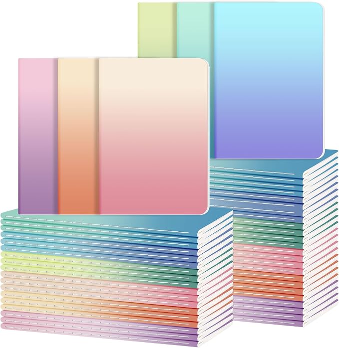 Ddaowanx Small Lined Notepads, Bulk Cute Mini Journals,3.5 x 5.5 Inches,72 Pages, Pocket Notebooks Set Colorful Cover Notebooks for Kids, Party Favors (120)