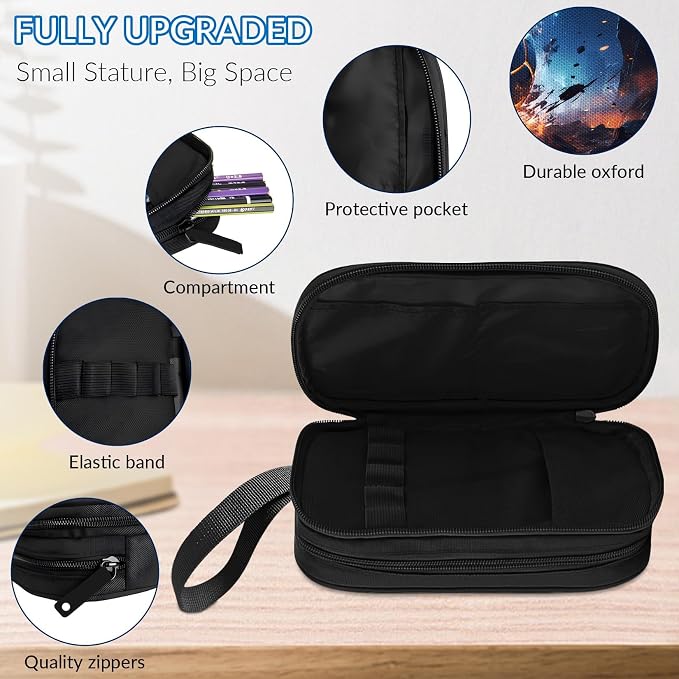 TILYTADLY Large Pencil Case for Boys - Soccer Boys Pencil Pouch with Zipper Compartments - Big Capacity Pen Box Pen Bag Organizer with Keychain for Kids Teens School