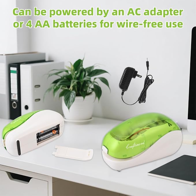 Electric Stapler，Including 2000 Staples and 1 Staple Remover, Suitable for Palm Size and high Comfort，25 Sheet Capacity, AC Adapter or Battery Powered，Battery not Included