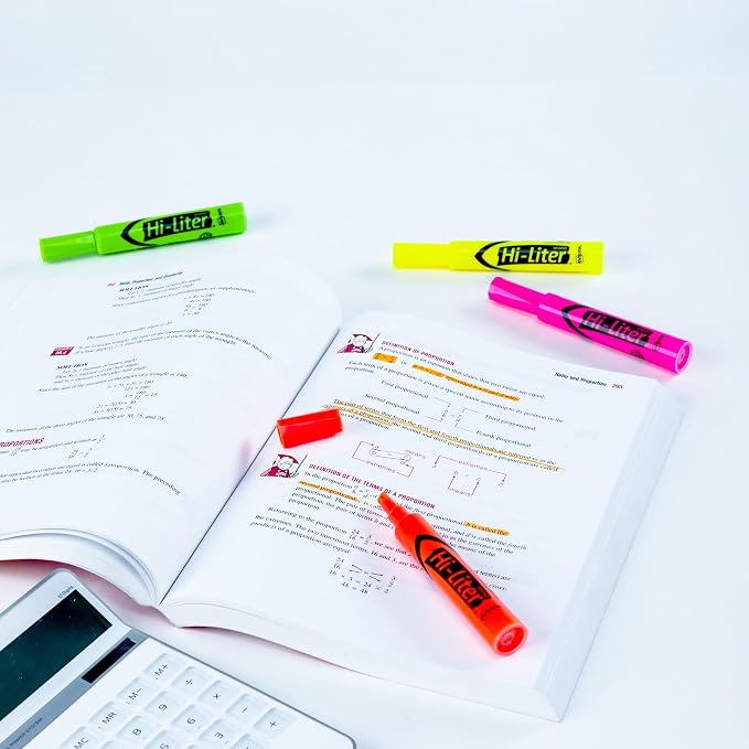 Avery Hi-Liter Desk-Style Highlighters, Smear Safe Ink, Chisel Tip, 4 Assorted Color Highlighters (24063)