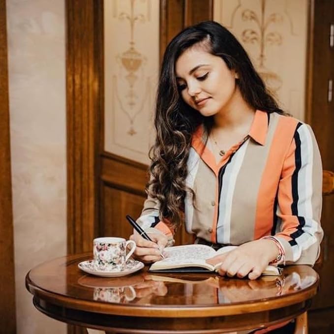 Exclusive Writing Journal for Women and Men - Handmade in Italy with Ivory Paper - Travel Diary Notebook for Daily Notes, Dreams or Planning - Perfect for a Traveler, Writer, Musician(ROSE) (BAROQUE GOLD)
