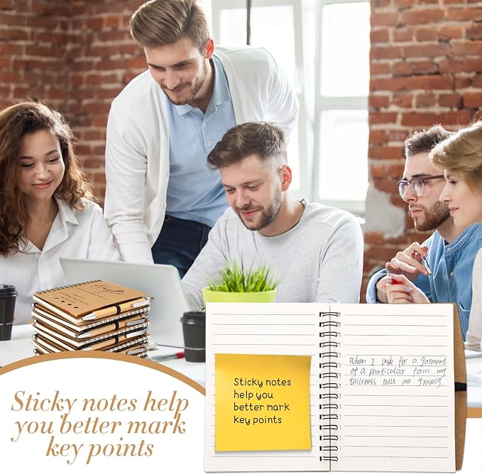 80 Pcs Motivational Inspirational Notebook Bulk with Notes Pen,Brown | Back to School Spiral Notebooks Inspirational Motivational Appreciation Gift for Students Teacher Employee Team Coworker