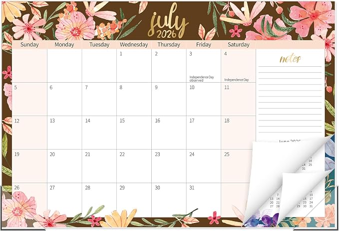 Guasslee Desk Calendar 2026, Large Desk Top Calendar 2026, 19-Month Academic Wall Calendar From Jun. 2026 to Dec. 2027 With To-Do List, Notes For School Year Office Home Teacher Planning, 17" x 11.5"