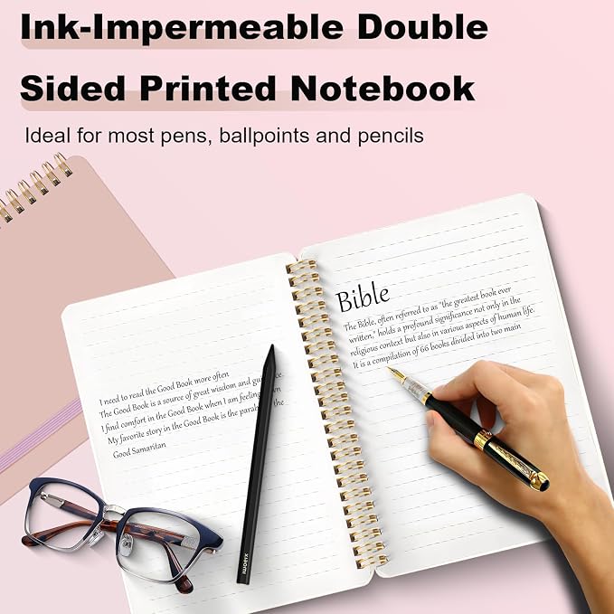 4 PCS Small Spiral Notebook 5x7, Spiral Journal Notebook, Notebooks for Work, School, Small Notebooks 5x7 with Strap, Cute Notebooks for Women 50 Sheets (Green)