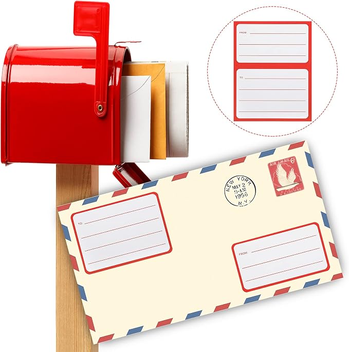 Tenare 50 Sheets/100 Pcs to from Return Address Mailing Labels Mail Shipping Label, Postage Guaranteed Stickers Self Adhesive Mailing Labels Stickers for School Office(Regular Style,4.5 x 3.5 Inch)