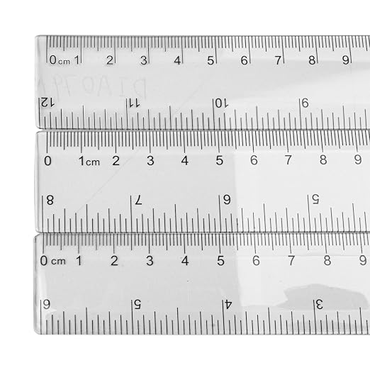 3 Pieces Transparent Plastic Ruler, 6 inch 8 inch 12 inch Ruler, Pack of 3, Clear Ruler, Plastic Ruler, Rulers for Kids, Measuring Tools, Ruler Set, Ruler inches and Centimeters