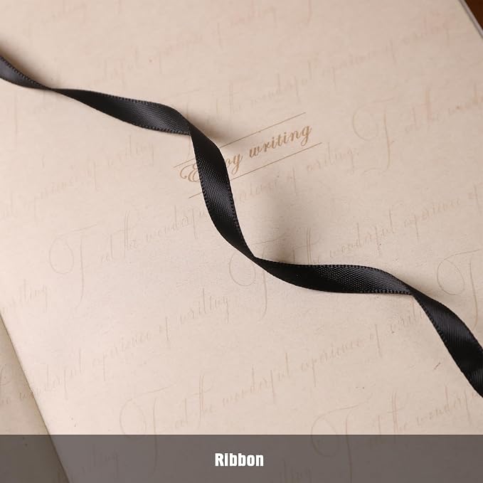 MGGAO Line Notebooks for Women Men, A5 Aesthetic Hardcover Ruled Diary | Vintage Design, 224 Pages, Ribbon, 100 GSM Thick Paper, Journal for Writing, Note Taking, Office, School, Journaling