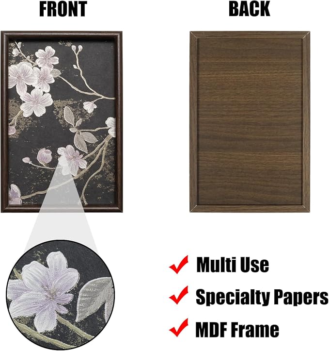 Wooden Valet Tray with Floral Base, EDC Catch All Tray Nightstand Entryway Table Vanity Organizer 11.8x7.9, Black Vintage Blossoms