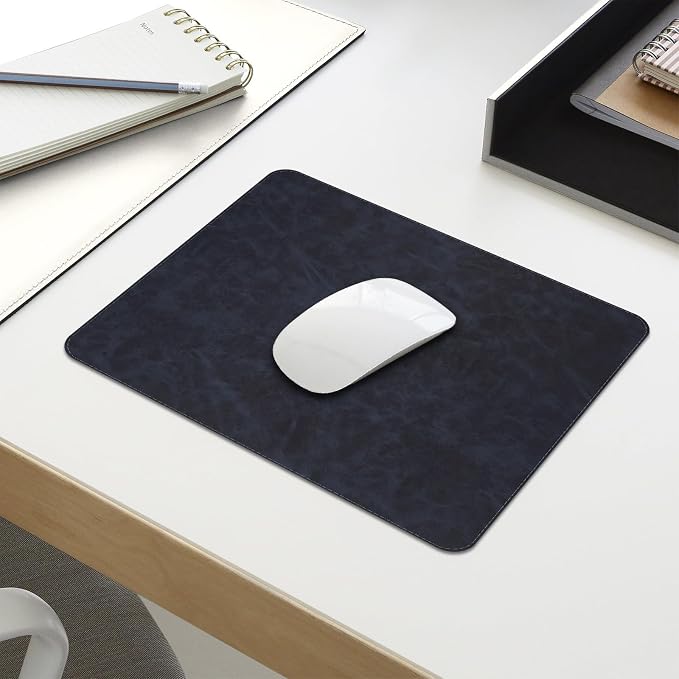 Mouse pad, Non-Slip Washable Waterproof Computer Mouse mat Thick for Laptop Wireless Mouse Home Office Travel, Portable 9.8"x 8.3" S Dark Blue