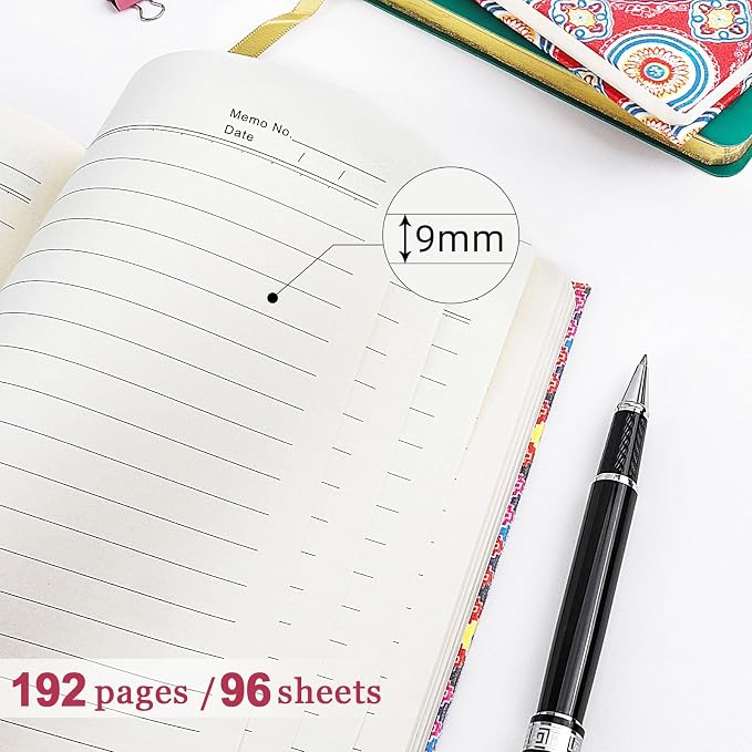Journal Notebook, Fabric Vintage Journal Hard Cover Lined Notebook,192 Pages A5 College Ruled Notebook for Work & Note Taking,Perfect for Office School Home Supplies （Add Energy）
