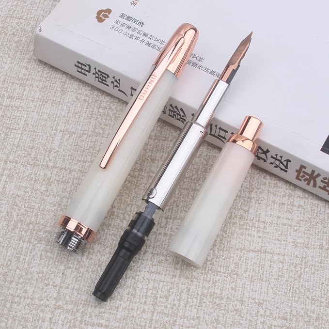 JINHAO 20 Snow red gold clip Press Fountain Pen Retractable F Nib Plastic With Clip Writing Ink Converter School Supplies