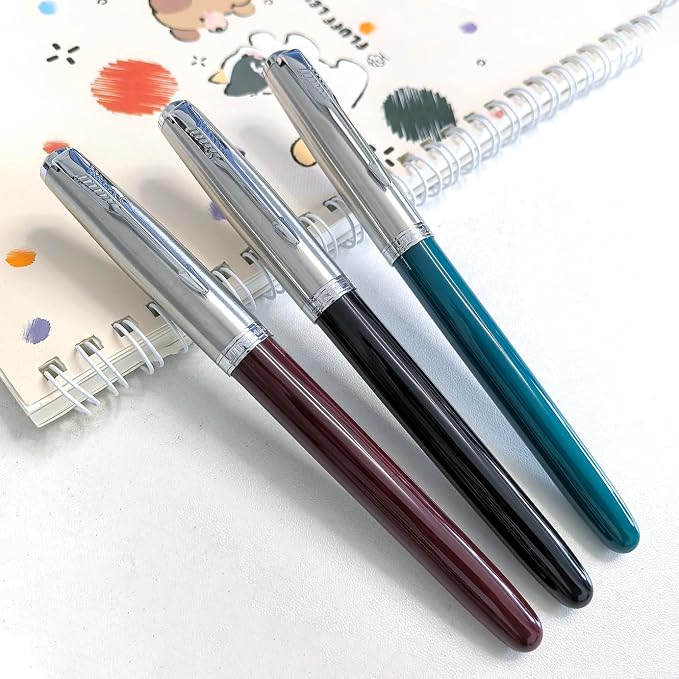 3 Pieces Jinhao 86 Fountain Pen Extra Fine Nib with Ink Converter Office Writing Supplies (86 Set 1)