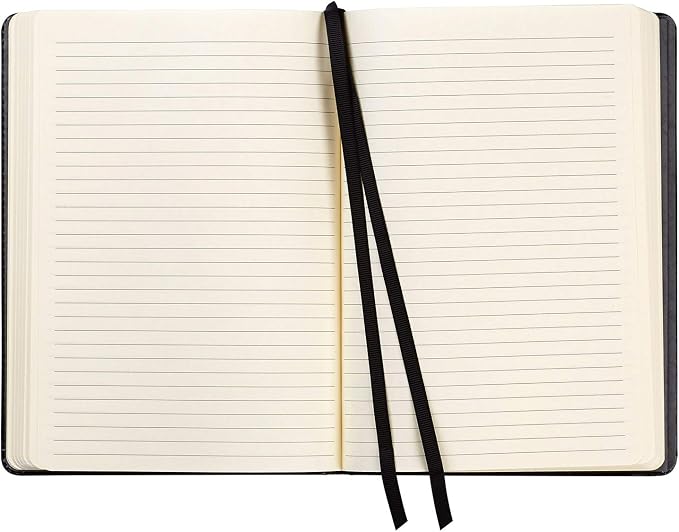 C.R. Gibson Black Professional Leather Journal Notebook, 6" W x 8.5" L, 240 Pages