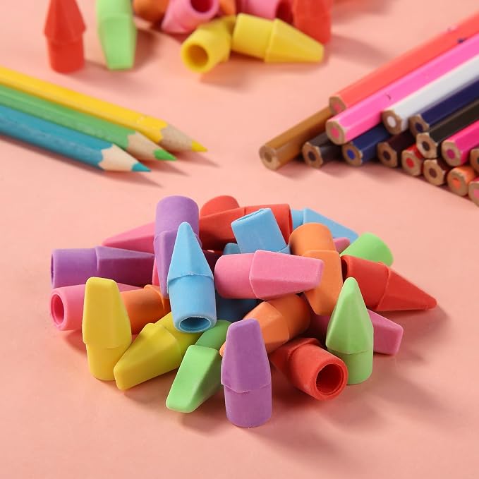 Mr. Pen- Pencil Erasers Toppers, 120 Pack, Colorful, Latex Free, No Smudge | Mr Pen Erasers for Pencils